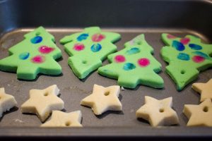 salt dough trees - ready to bake