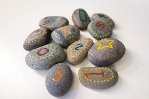 painted pebbles - toddler craft -both sides