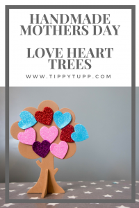 Handmade Mothers Day - love heart trees - toddler crafts - pre-schooler crafts - pinable image