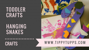 hanging snakes - toddler craft - blog header image