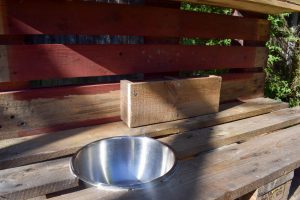 How To Make a Mud Kitchen - close up of bowl