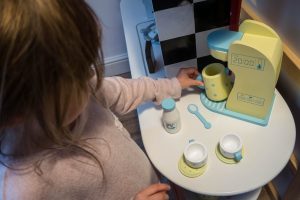 A Morning Coffee with the Squirrel Play Wooden Coffee Machine - in play