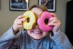 having fun with the donuts