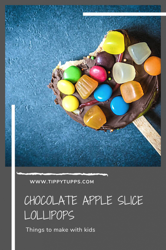 Chocolate Apple Slice Lollipops - utterly unhealthy - yet delicious. These are so easy to make and are great for a half term foodie craft to do with the kids. 