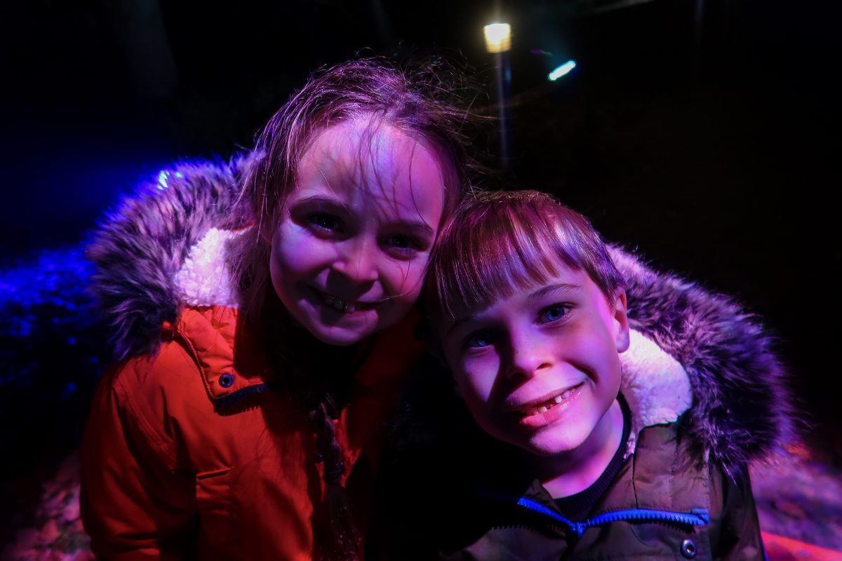 Siblings enjoying Christmas at Trentham
