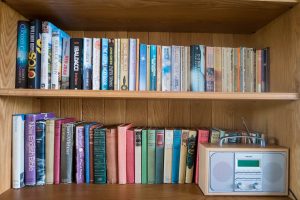 The bookcase in Curlew Cottage