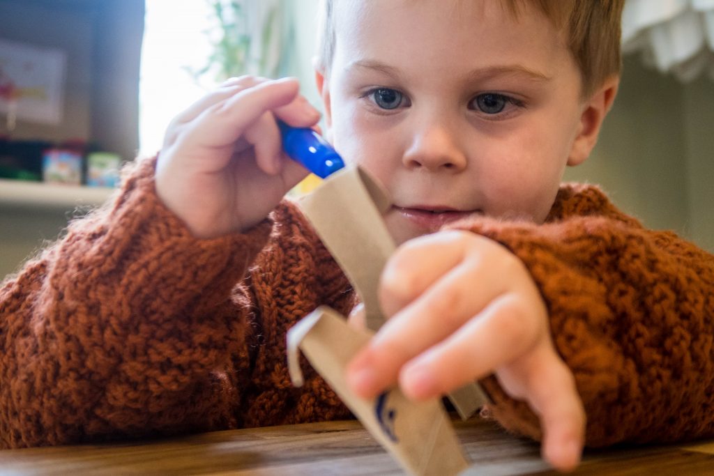 Enjoying some dinosaur crafts