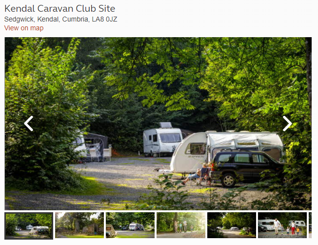 Kendal Caravan Club Site