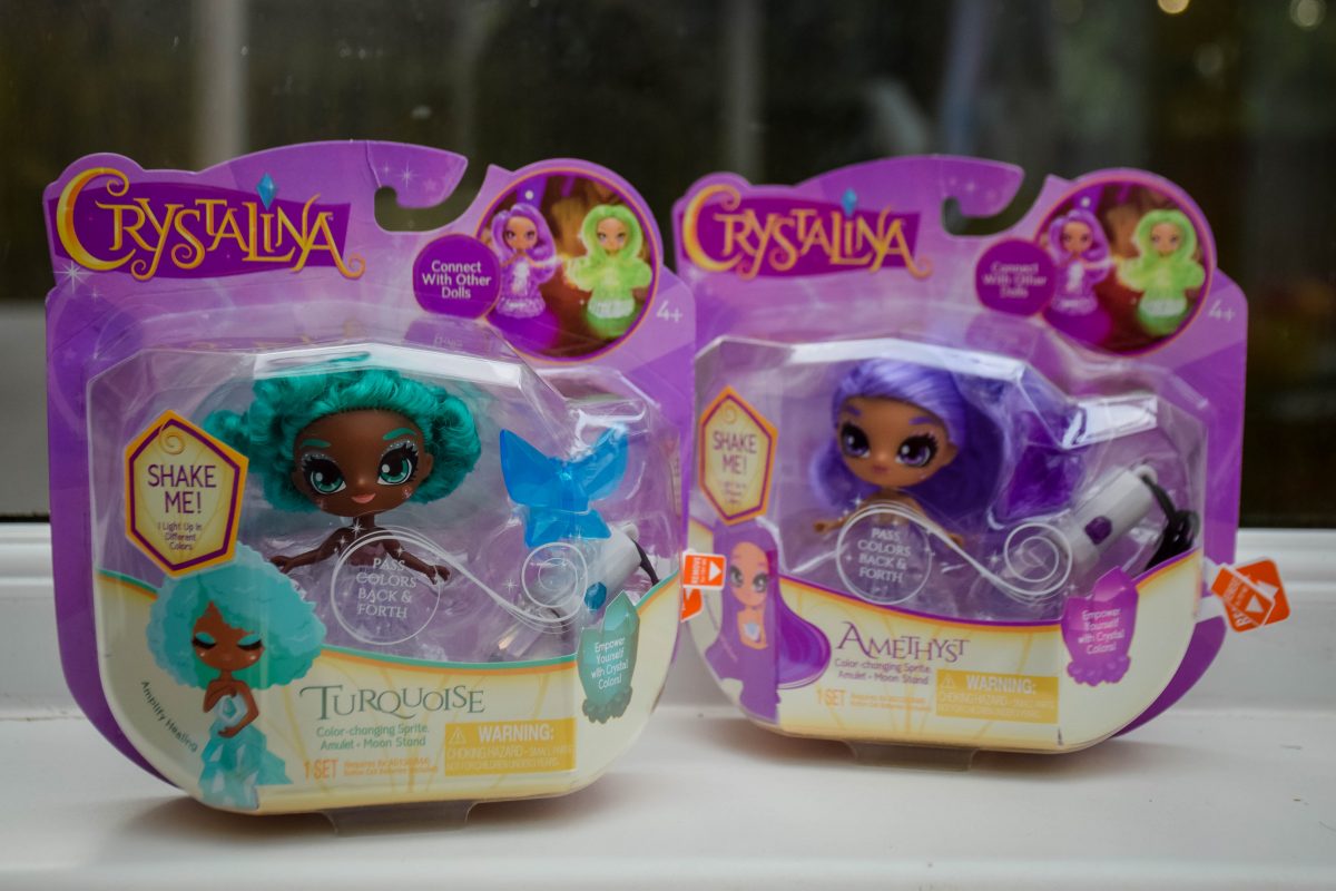 Crystalina dolls in their packaging