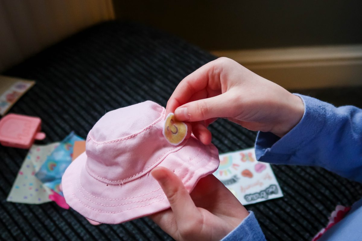 Customising her B-Kind hat