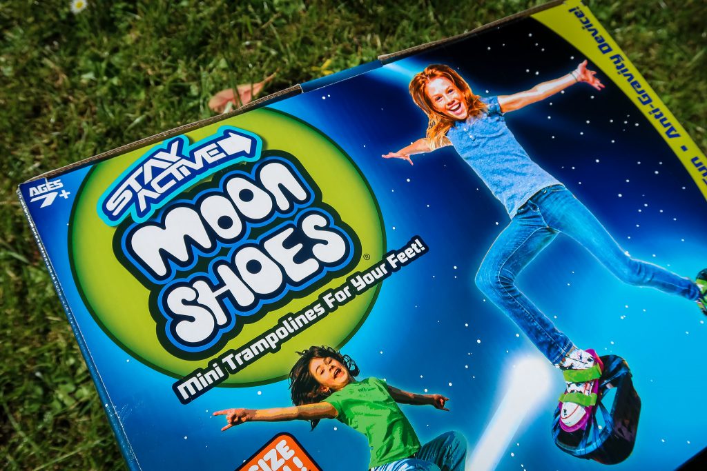 Moon Shoes - blasting off on mini trampolines