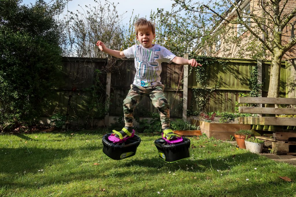 Moon Shoes Review - blasting off on mini trampolines - tippytupps