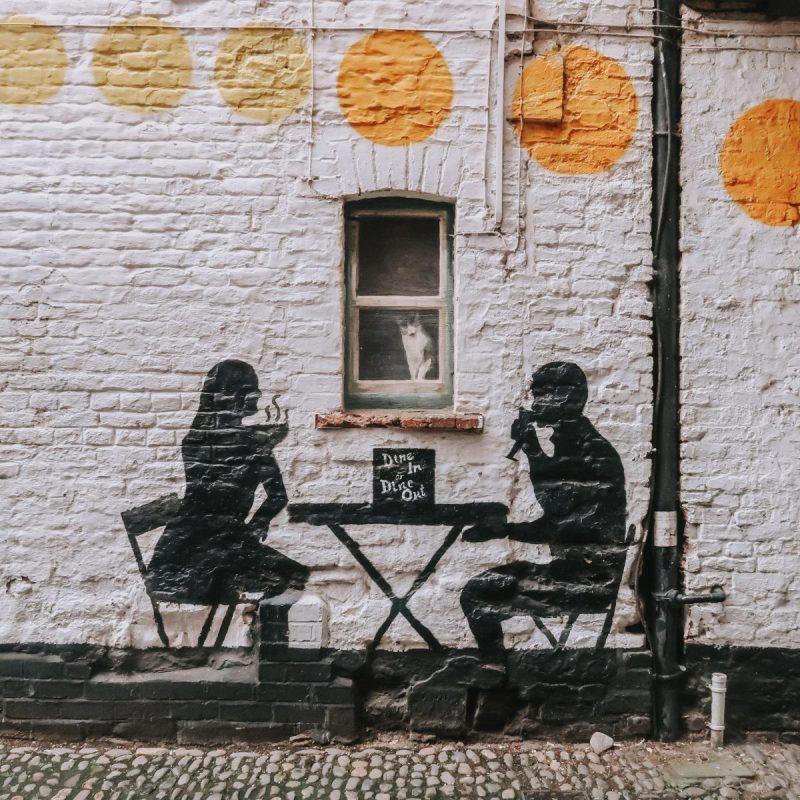 Dine in, dine out. Street art in Chester