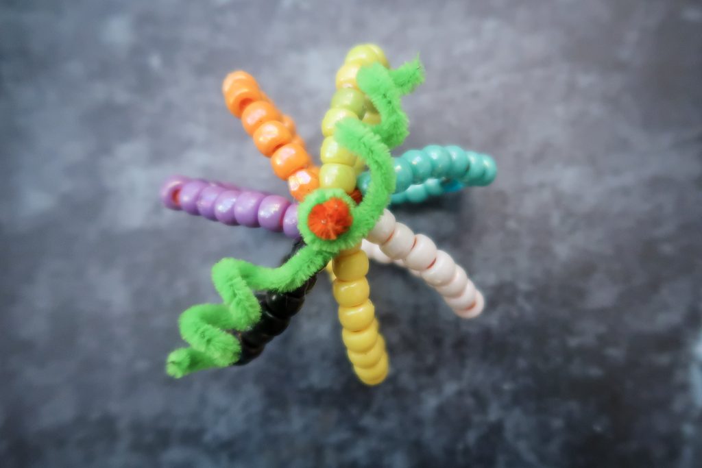 Children's Halloween tasks - pony bead pumpkins