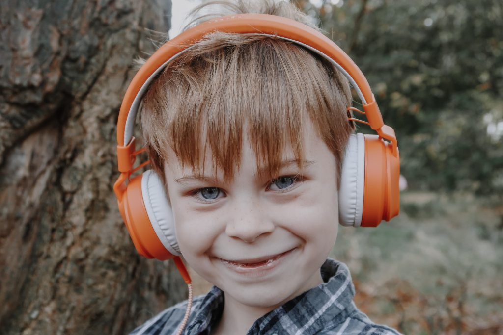 The Yoto headphones in use