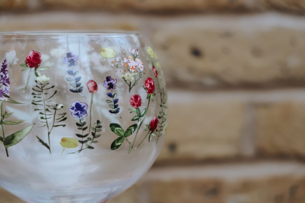 Wildflowers Gin Copa Glass by Ginology close up detail