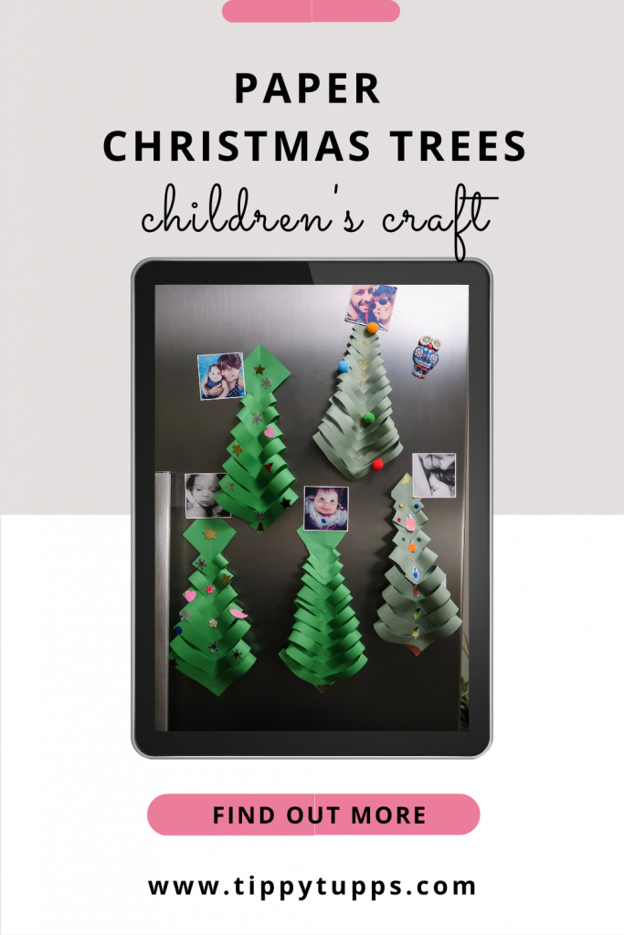 These Paper Christmas Trees are a great Christmas craft. They are quick and easy to make and look incredibly effective.