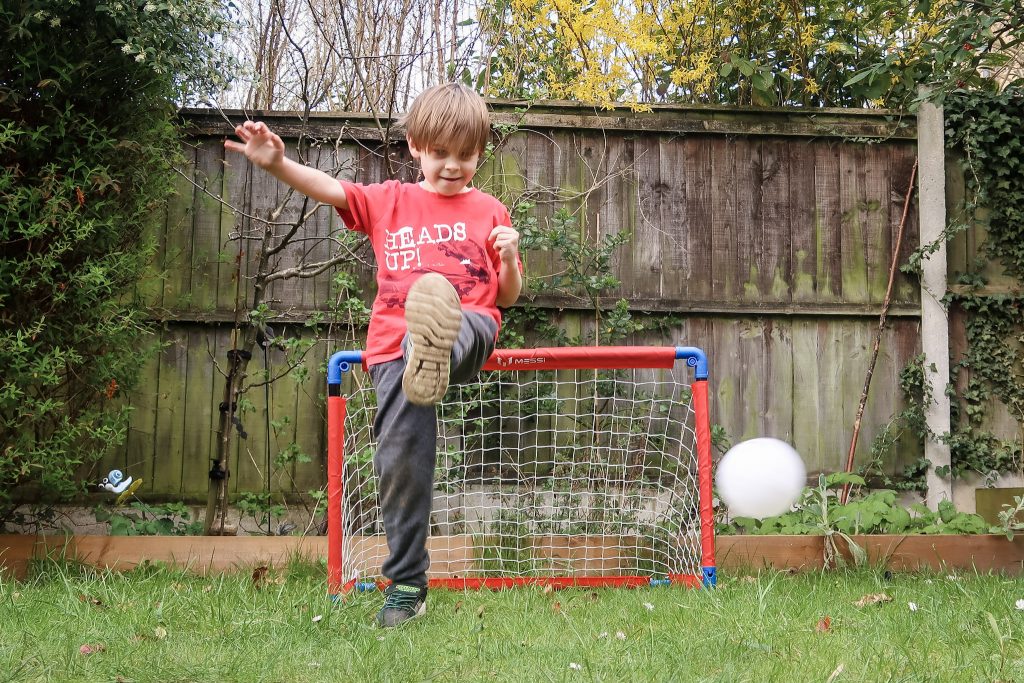 The Messi ball and goal in use